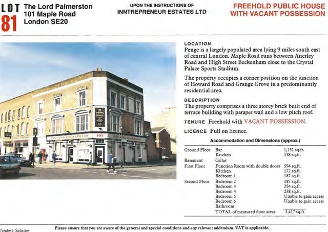 Lord Palmerston, Penge Lord Palmerston, Penge