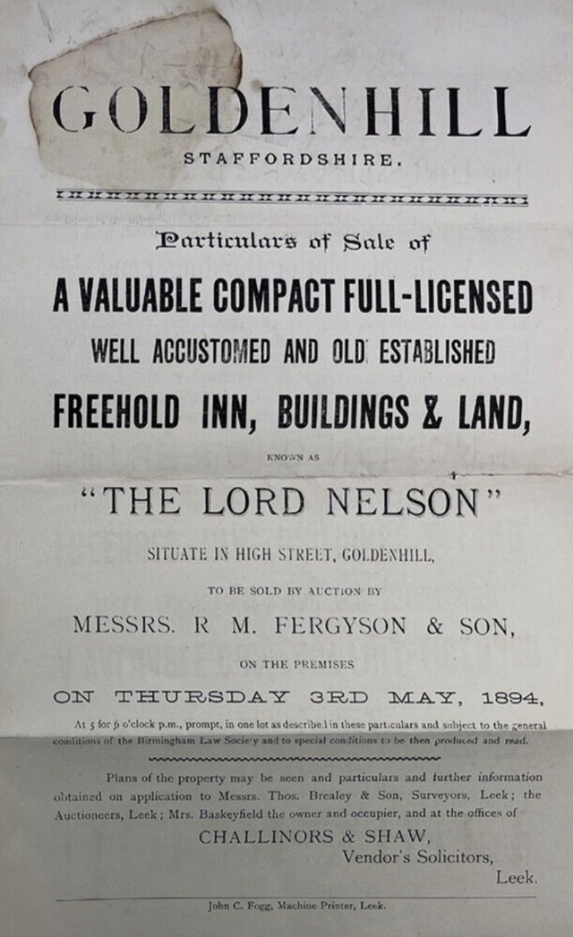 Lord Nelson, Goldenhill